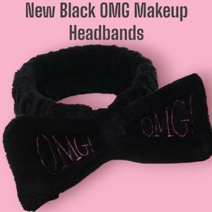 Soft & Fluffy "OMG" Hair Headband With Bow - Black